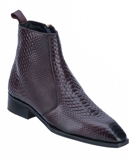 S&B Croco square-Toe Cuban Chelsea - Cherry