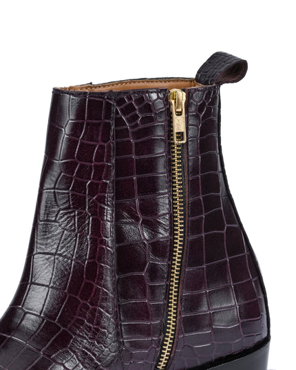 S&B Croco Chelsea with Gold Chain - Cherry