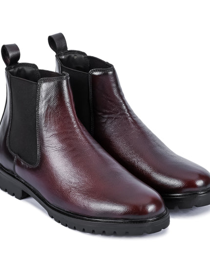 S&B Round Milled Leather Chelsea-Brown