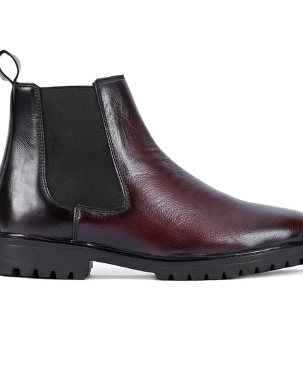 S&B Round Milled Leather Chelsea-Brown