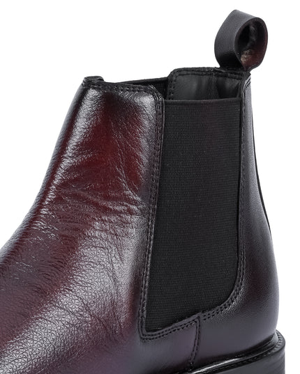 S&B Round Milled Leather Chelsea-Brown
