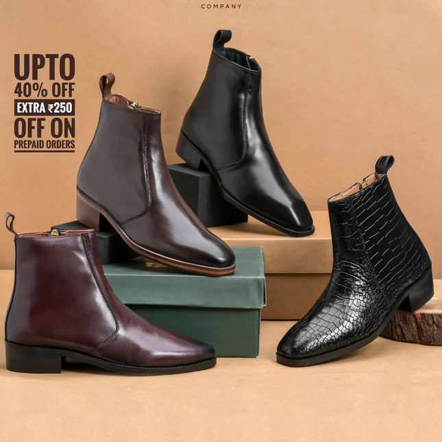 S&B Square-Toe Cuban Chelsea - Black