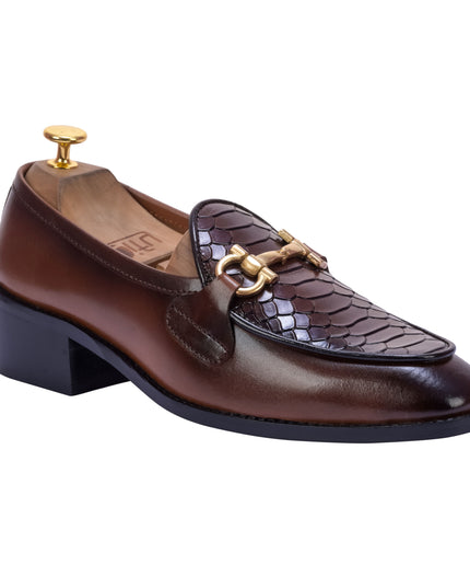 S&B Dual Python Cuban Loafer – Tan