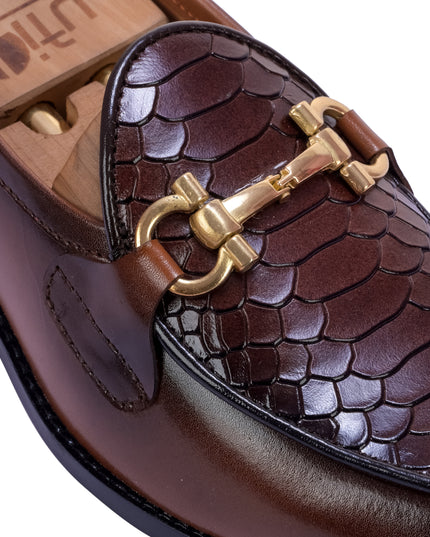 S&B Dual Python Cuban Loafer – Tan