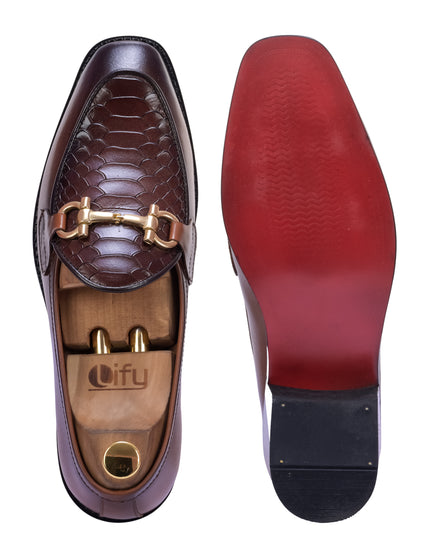 S&B Dual Python Cuban Loafer – Tan