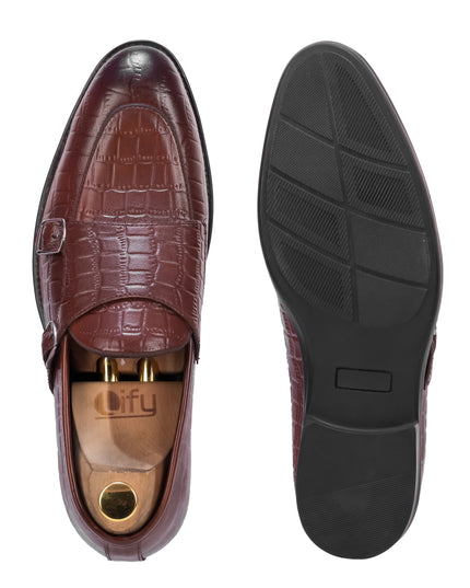 S&B Croco Monk Loafer - Tan