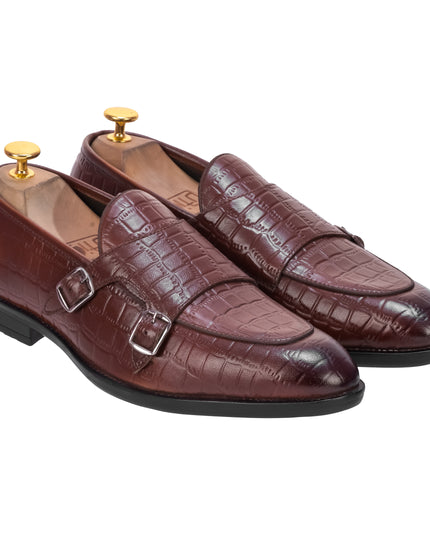 S&B Croco Monk Loafer - Tan