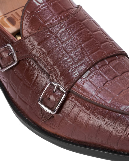 S&B Croco Monk Loafer - Tan