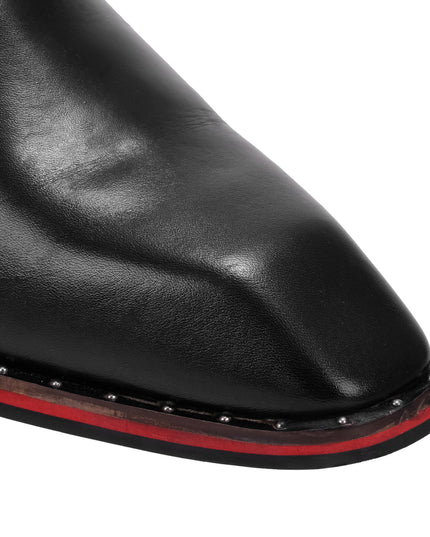 S&B Square-Toe Red Bottom Chelsea - Black