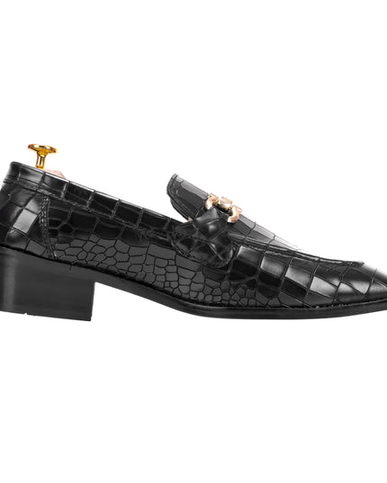 S&B Croco Cuban Loafer – Black