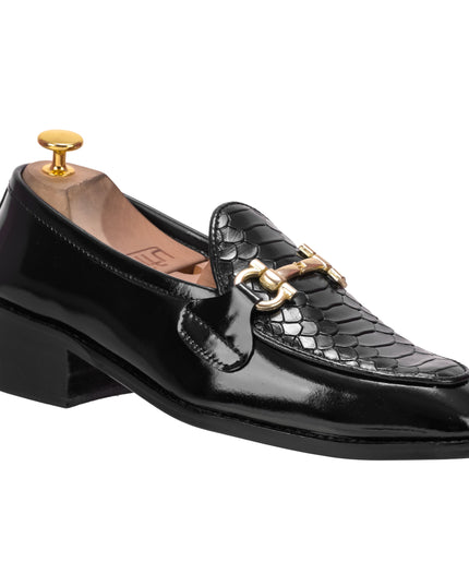 S&B Dual Python Cuban Loafer – Black