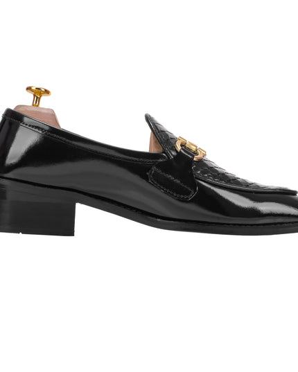 S&B Dual Python Cuban Loafer – Black
