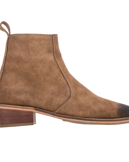 S&B Suede Pointed Chelsea - Beige