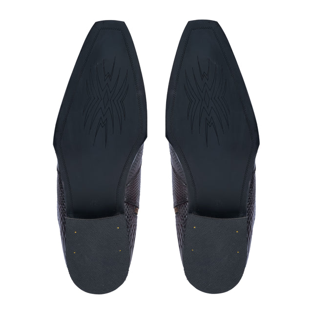 S&B Croco square-Toe Cuban Chelsea - Black