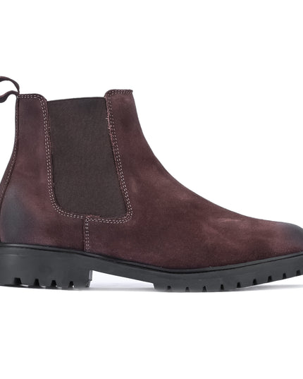 S&B Round Suede Leather Chelsea - Brown