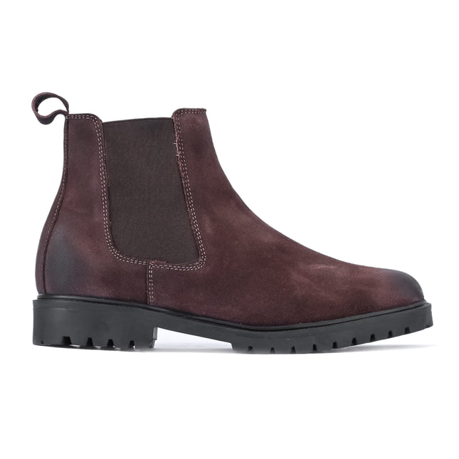 S&B Round Suede Leather Chelsea - Brown