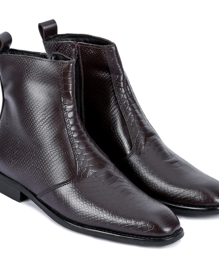 S&B Italian Croco Chelsea - Brown