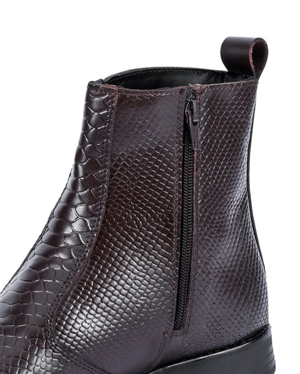 S&B Italian Croco Chelsea - Brown