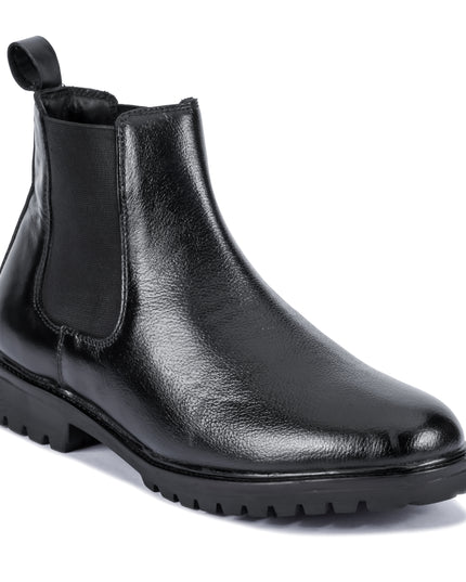 S&B Round Milled Leather Chelsea - Black