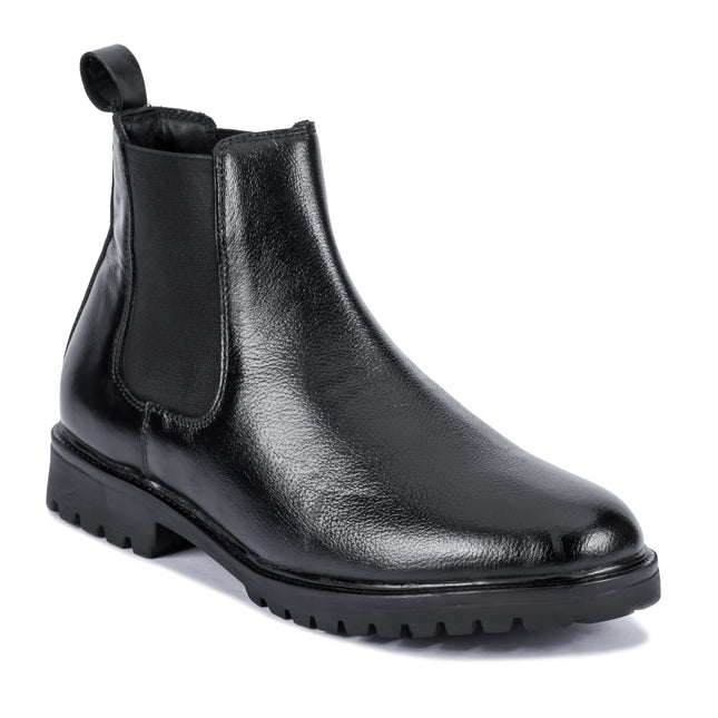 S&B Round Milled Leather Chelsea - Black