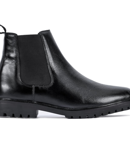 S&B Round Milled Leather Chelsea - Black