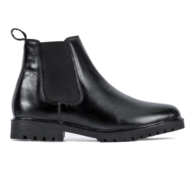 S&B Round Milled Leather Chelsea - Black