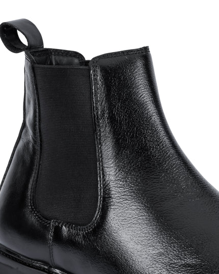 S&B Round Milled Leather Chelsea - Black