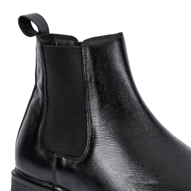 S&B Round Milled Leather Chelsea - Black