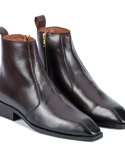 S&B Square-Toe Cuban Chelsea - Brown