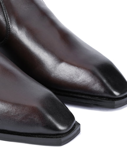 S&B Square-Toe Cuban Chelsea - Brown