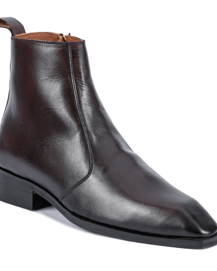 S&B Square-Toe Cuban Chelsea - Brown