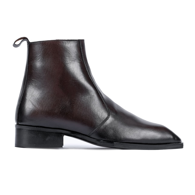 S&B Square-Toe Cuban Chelsea - Brown