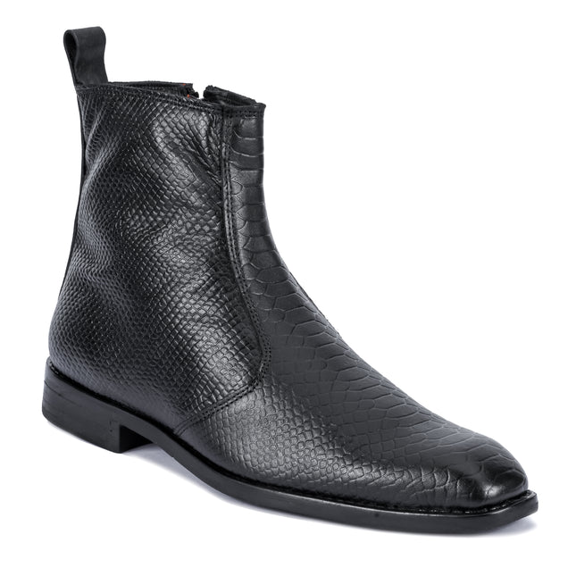 S&B Italian Croco Chelsea - Black