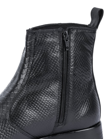 S&B Italian Croco Chelsea - Black