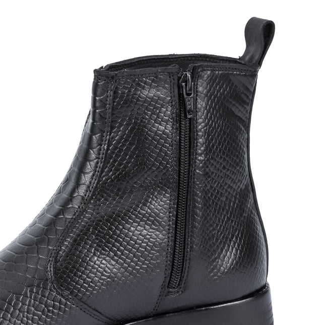 S&B Italian Croco Chelsea - Black