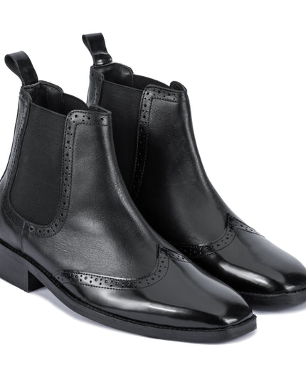S&B Wing-Tip Cuban Chelsea - Black