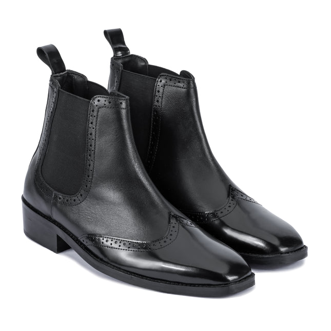 S&B Wing-Tip Cuban Chelsea - Black