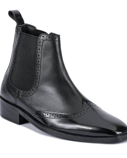 S&B Wing-Tip Cuban Chelsea - Black