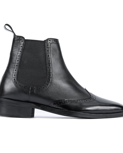 S&B Wing-Tip Cuban Chelsea - Black