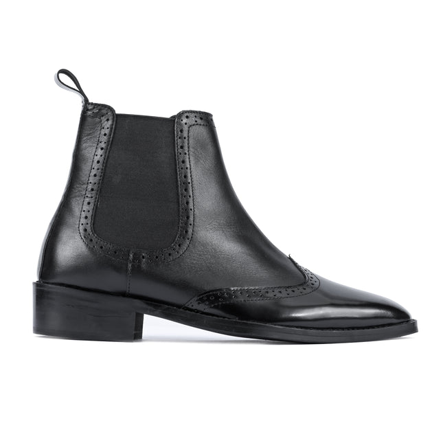 S&B Wing-Tip Cuban Chelsea - Black