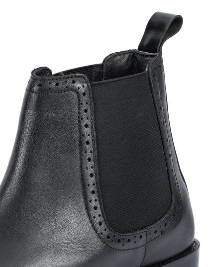 S&B Wing-Tip Cuban Chelsea - Black