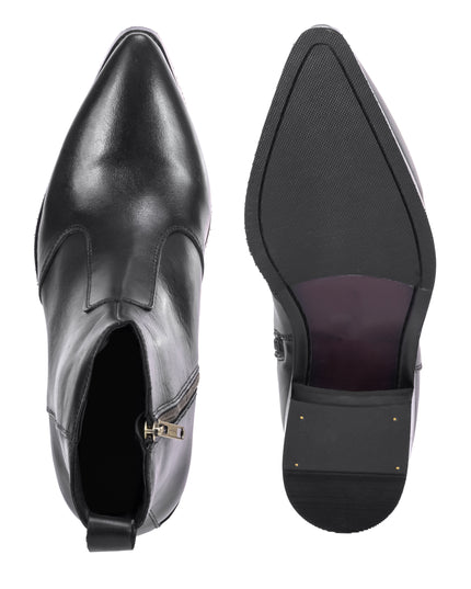 S&B Cowboy Pointed Chelsea - Black