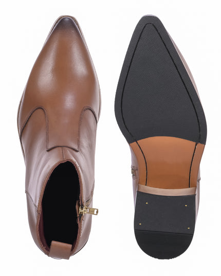 S&B Cowboy Pointed Chelsea - Tan