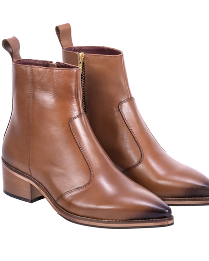 S&B Cowboy Pointed Chelsea - Tan