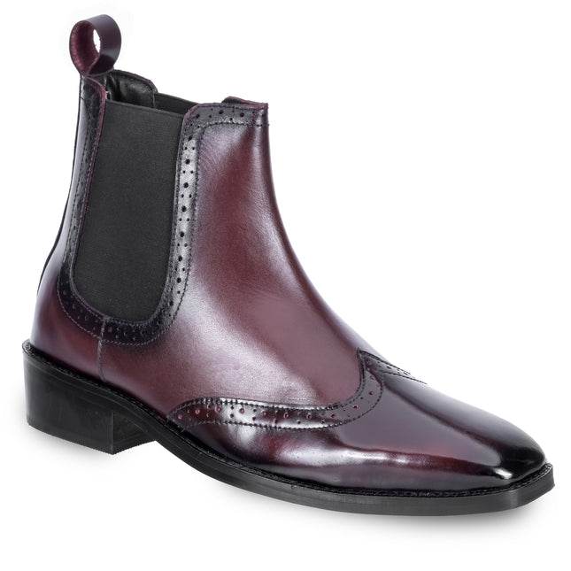 S&B Wing-Tip Cuban Chelsea - Cherry