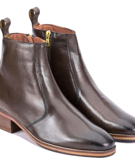 S&B T-Shape Wooden Sole Cuban Chelsea - Brown