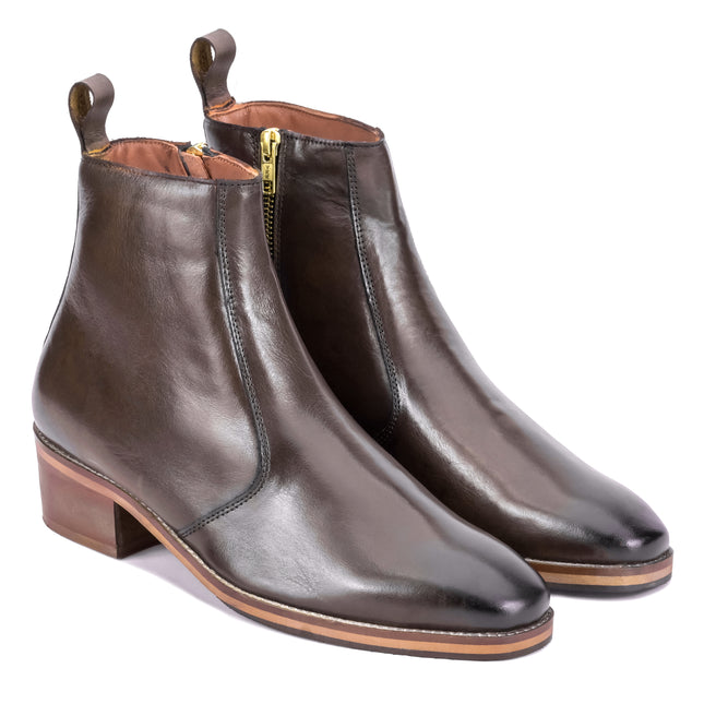 S&B T-Shape Wooden Sole Cuban Chelsea - Brown