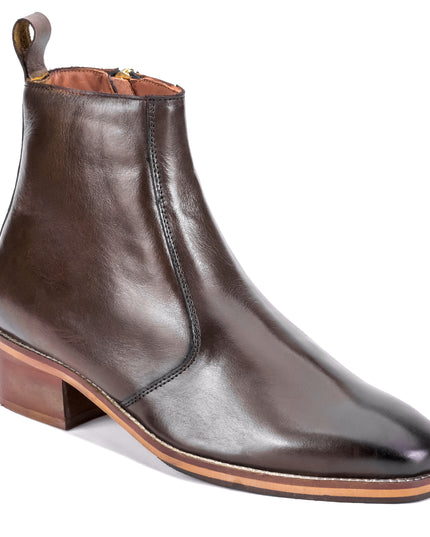 S&B T-Shape Wooden Sole Cuban Chelsea - Brown
