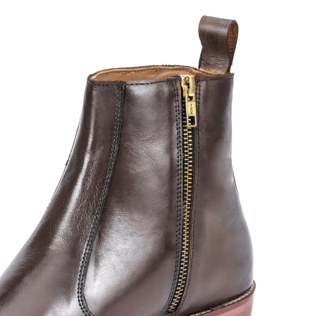 S&B T-Shape Wooden Sole Cuban Chelsea - Brown