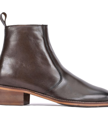 S&B T-Shape Wooden Sole Cuban Chelsea - Brown